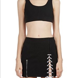 Danielle Guizio Pinstripe Lace Up Set